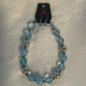 Paparazzi Blue and Silver Necklace Set